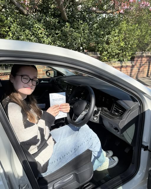 Emily on her driving test pass day