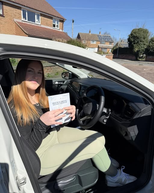 Paige on her driving test pass day